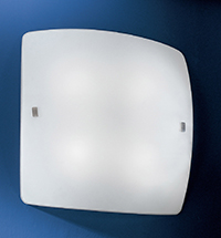 Aero Modern White Glass Curved Square Ceiling Light