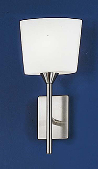 Eglo Lighting Cello Modern Nickel Matt Wall Light With A White Glass Shade