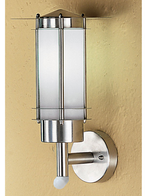Malmo Modern Stainless Steel And White Plastic Outdoor Wall Light With Motion Sensor