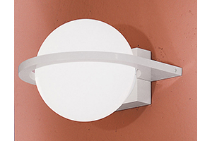 Mistral Modern White Outdoor Wall Light With A Globe Shaped White Glass Shade
