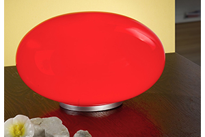 Eglo Lighting Naro Modern Nickel Matt Table Lamp With A Red Glass Shade