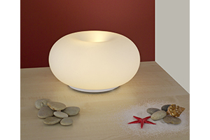 Optica Modern Table Light In Nickel With A White Opal Glass Shade
