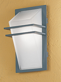 Park Modern Exterior Wall Light In Silver With A White Satin Glass Shade