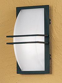 Park Modern Outdoor Wall Light In Anthracite With A White Satin Glass Shade
