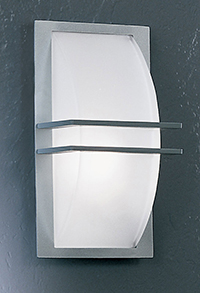 Park Modern Outdoor Wall Light In Silver With A White Glass Shade