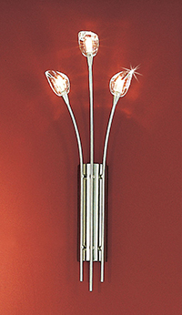 Eglo Lighting Romance Modern Nickel Wall Light With Crystal Shades