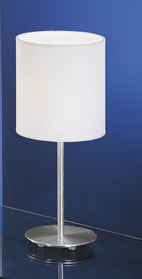 Sendo Modern Table Lamp With An Aluminium Base And A White Fabric Shade