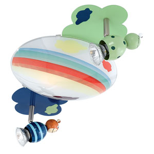 Taya Childrenand#39;s Frog And Bear Character Ceiling Light With Two Spotlights