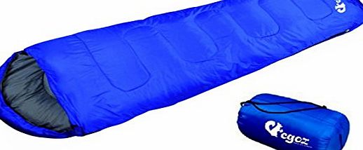 Egoz Almond By EGOZ Mummy Sleeping Bag Easy to Carry Warm Adult Outdoor Sports Camping Hiking With Carry Bag LightWeight Comfortable (Blue)