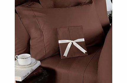 Egyptian Bedding 1000 Thread-Count, King Pillow Cases, Chocolate Solid, Set Of 2