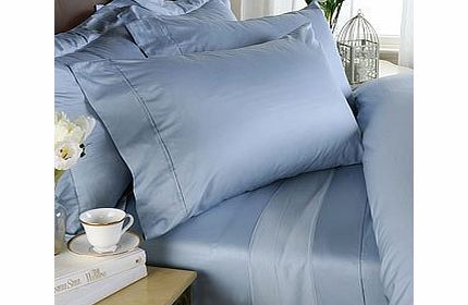 Egyptian Bedding 1000 Thread-Count, Queen Pillow Cases, Blue Solid, Set Of 2