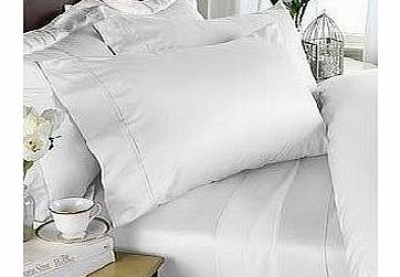 Egyptian Bedding 1200 Thread Count Egyptian Cotton 1200TC Sheet Set, Super King , White Solid ( Deep Pocket )
