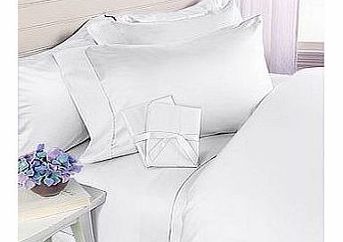 Egyptian Bedding 1200 Thread-Count, Queen Pillow Cases, White Solid, Set Of 2
