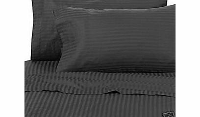 Egyptian Bedding 1500-Thread-Count Egyptian Cotton Duvet Set And 2 Shams, King, Black Stripe