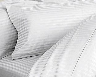Egyptian Bedding 600 Thread-Count, King Pillow Cases, White Stripe, Set Of 2