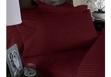 800 Thread Count Egyptian Cotton 800TC Duvet Cover Set, King , Burgundy Stripe