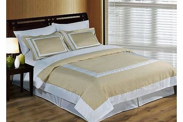 3 Piece Queen Size Hotel Wrinkle Free Linen And White Duvet Cover Set, 100% Egyptian Cotton