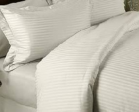 Egyptian Cotton Factory Store Luxurious Seven (7) Piece Set, Cream Damask Stripe, Queen Size, 4Pc Bed Sheet Set 