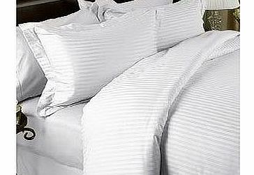 Egyptian Cotton Factory Store Seven (7) Piece Eastern King Size Set, White Damask Stripe, 1500 Thread Count / 1500Tc Sateen Weave Long Staple 100-Percent Ultra Soft Egyptian Cotton. Set Packaged As 4Pc Bed Sheet Set 
