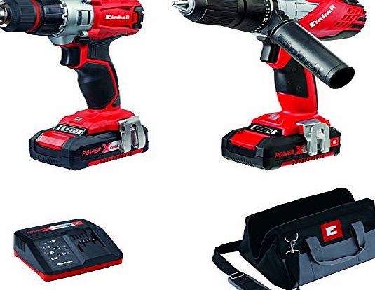 Einhell 4257200 Power X-Change Combi and Drill Driver Twin Pack - Red
