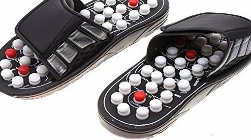 EJY Massage Shoes Foot Acupuncture Acupoint Slippers Health care Foot shoes Massage Sandals (40-41)