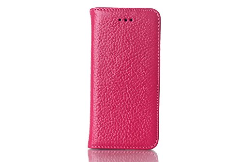 Luxury Genuine Real Leather Protective Case, Business Series Cover with Wallet Design Flip Stand For iPhone 5 5S 5G, Rose