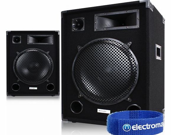 Ekho 2x Ekho MAX15 15`` Inch Passive PA Speakers Party Disco DJ Sound System Package 1600W