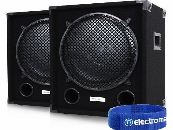 Ekho 2x Ekho MAX15SUB 15`` Inch Passive Stage PA Subwoofers Party Disco DJ Bass Subs Speakers 2000W