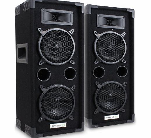Ekho 2x Ekho MAX26 Dual 6`` Inch Bedroom Studio House Party Disco Speakers DJ Sound Setup 1200W
