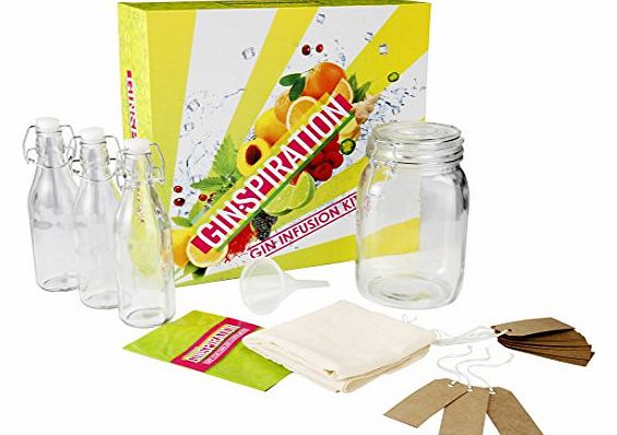 Homemade Infusion Kits DIY Vodka or Gin kit - Boxed Gift set - Includes App with 35 recipes (Gin)