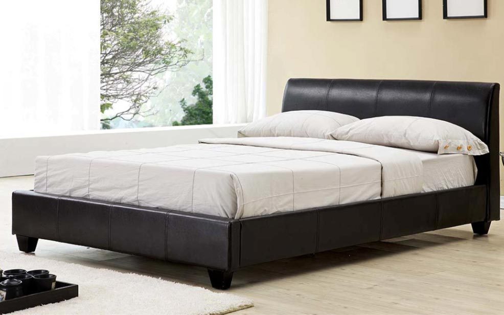 Galaxy Faux Leather Bedstead, Double, No