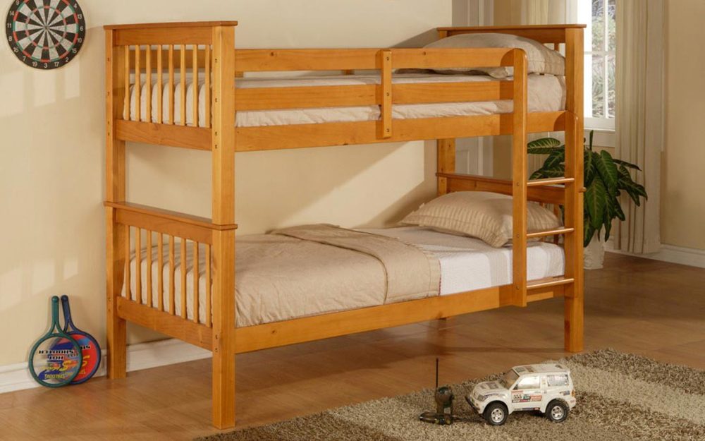 Elan Pavo Wooden Bunk Bed, Single, 2 Side