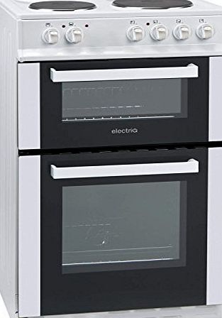 ElectrIQ  50cm Electric Twin Cavity Cooker With Solid Hotplate - White