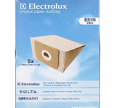 ELECTROLUX E51N Vacuum Cleaner Bags. Pack of 5