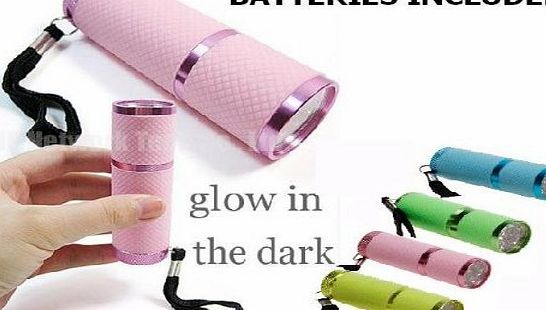 Electromart 9 Led Ultra Bright Rubber Glow In The Dark Luminous Torch - Pink