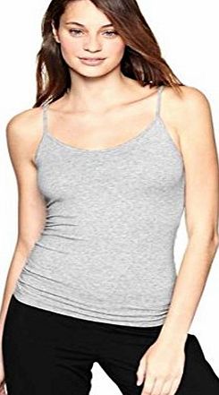 LADIES COTTON VESTS THIN STRAP SCOOP NECK STRETCH CAMISOLE - SIZES & COLOURS *(X-Small 36 UK 6/8, Tan)