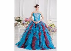 Elegant Strapless Prom Dresses Prom Party Blue
