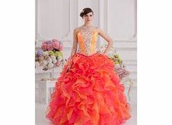 Elegant Strapless Prom Dresses Prom Party Orange