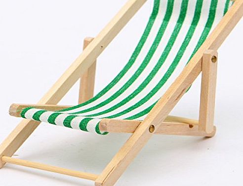 Elegiant Doll House Deck Chair Beach Wooden Foldable Miniature Furniture 1:12