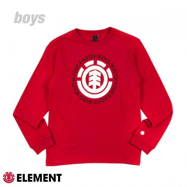Boys Element Elemental Long Sleeve T-Shirt - Red