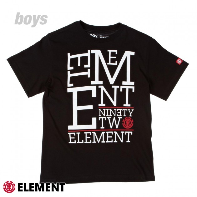 Boys Element Stacker T-Shirt - Black
