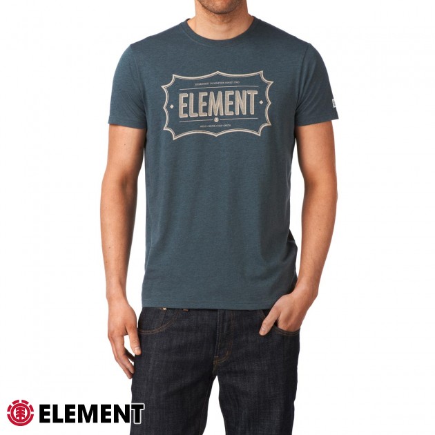 Mens Element Stamp T-Shirt - Blue Heather