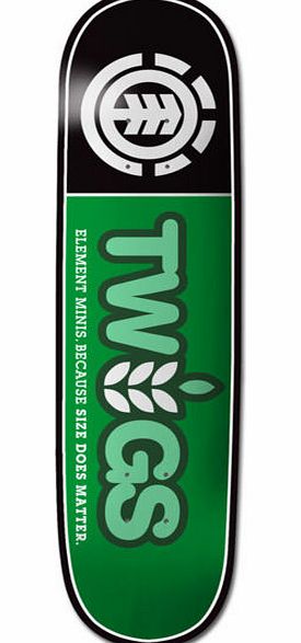 Element Twig Logo Black Skateboard Deck - 7.625