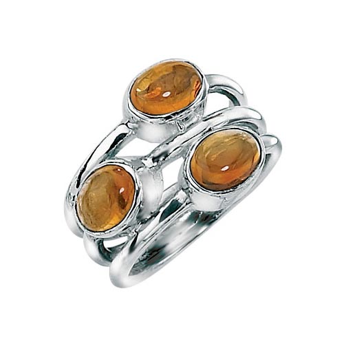Elements Amber Ring In Sterling Silver By Elements