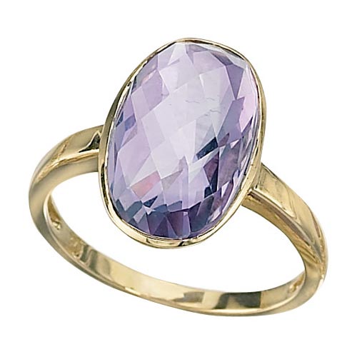 Amethyst Ring In 9 Carat Yellow Gold By Elements