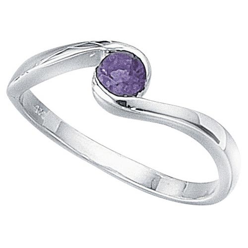 Elements Amethyst Twist Ring In Sterling Silver By Elements
