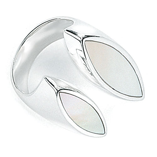 Mother Of Pearl Ring In Silver By Elements