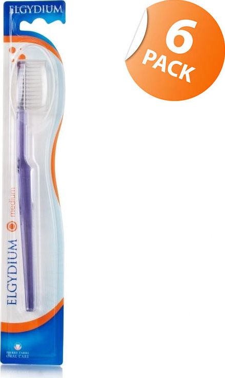 Elgydium, 2102[^]0105520 Classic Toothbrush Medium - 6 Pack