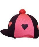 Elico Hearts or Stars Pompom Hat Cover - Pink/Navy - Hearts