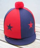 Elico Hearts or Stars Pompom Hat Cover - Red/Navy - Stars